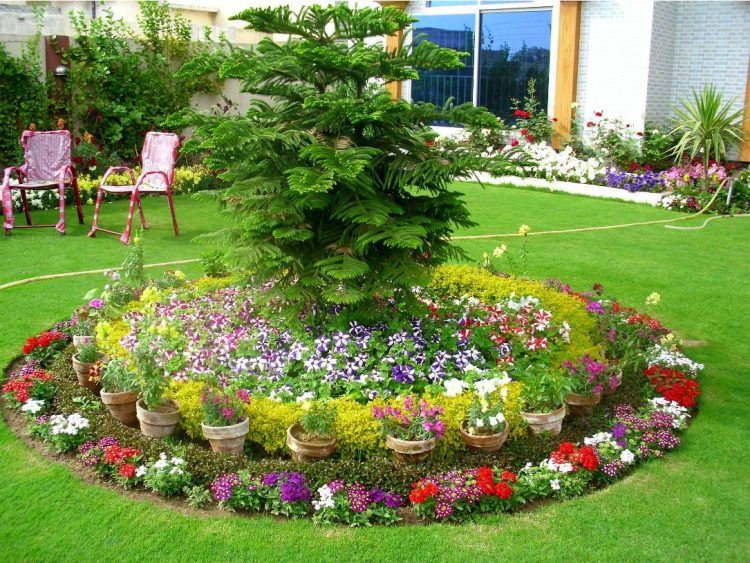 Building circular raised beds with recycled fire rings and stone