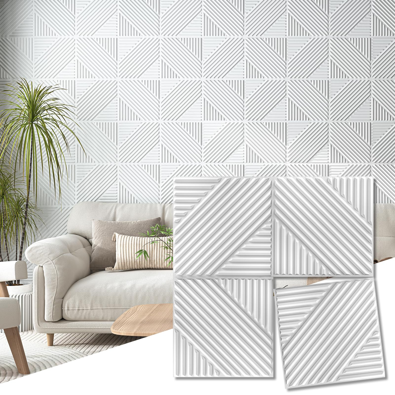 Art3D 33-Pack 3D Wall Panels For Interior Wall Decor, Textured Accent ... for 3D Wall Panels Modern Bedroom