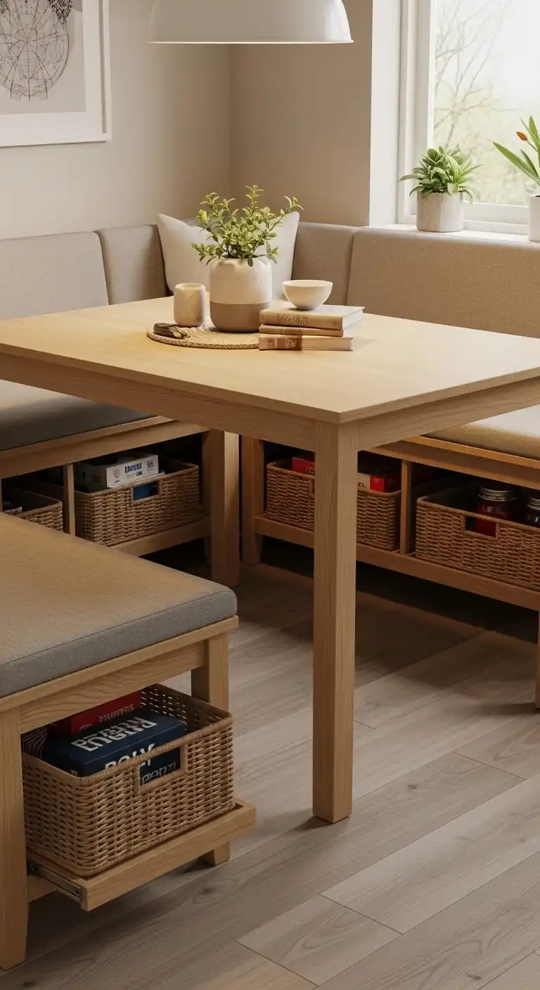 Corner Dining Table With Storage: 21 Ideas To Stop Wasting Space for Office Bench Guide