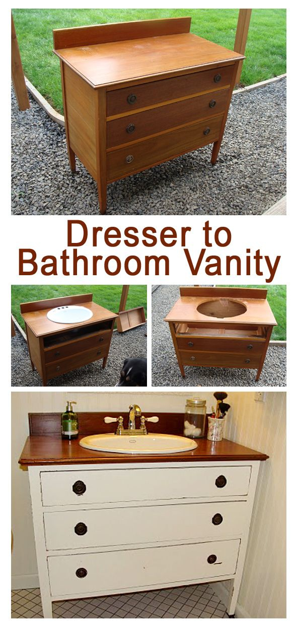 From Dresser To Vanity | Diy Bathroom Vanity, Repurposed Dresser ... for Mudroom Vanity Hacks