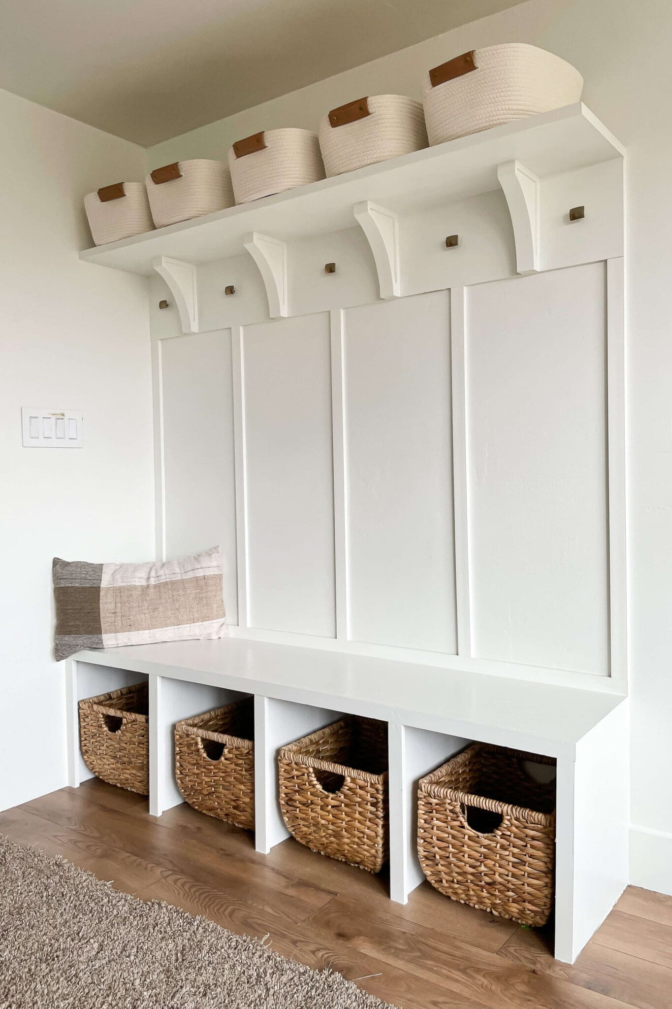 How To Build A Mudroom Storage Bench In One Weekend | Crystel ... for Mudroom Shelf Design