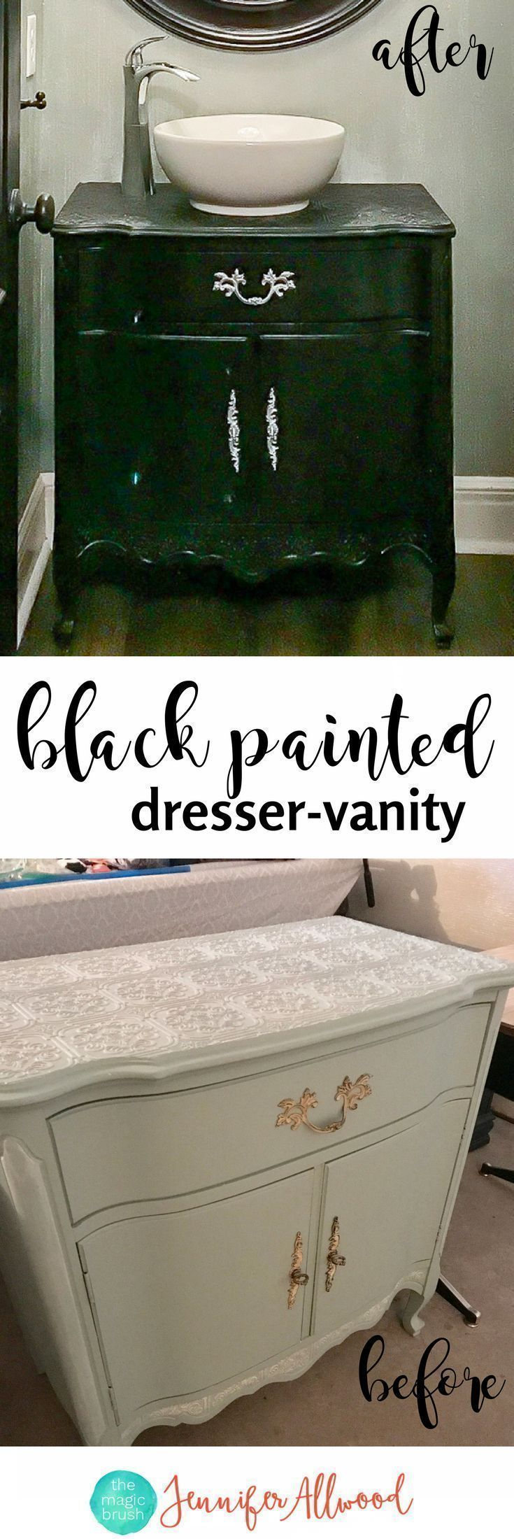 How To Make An Old Dresser Into A Vanity Cabinet | Jennifer Allwood ... for Mudroom Vanity Hacks