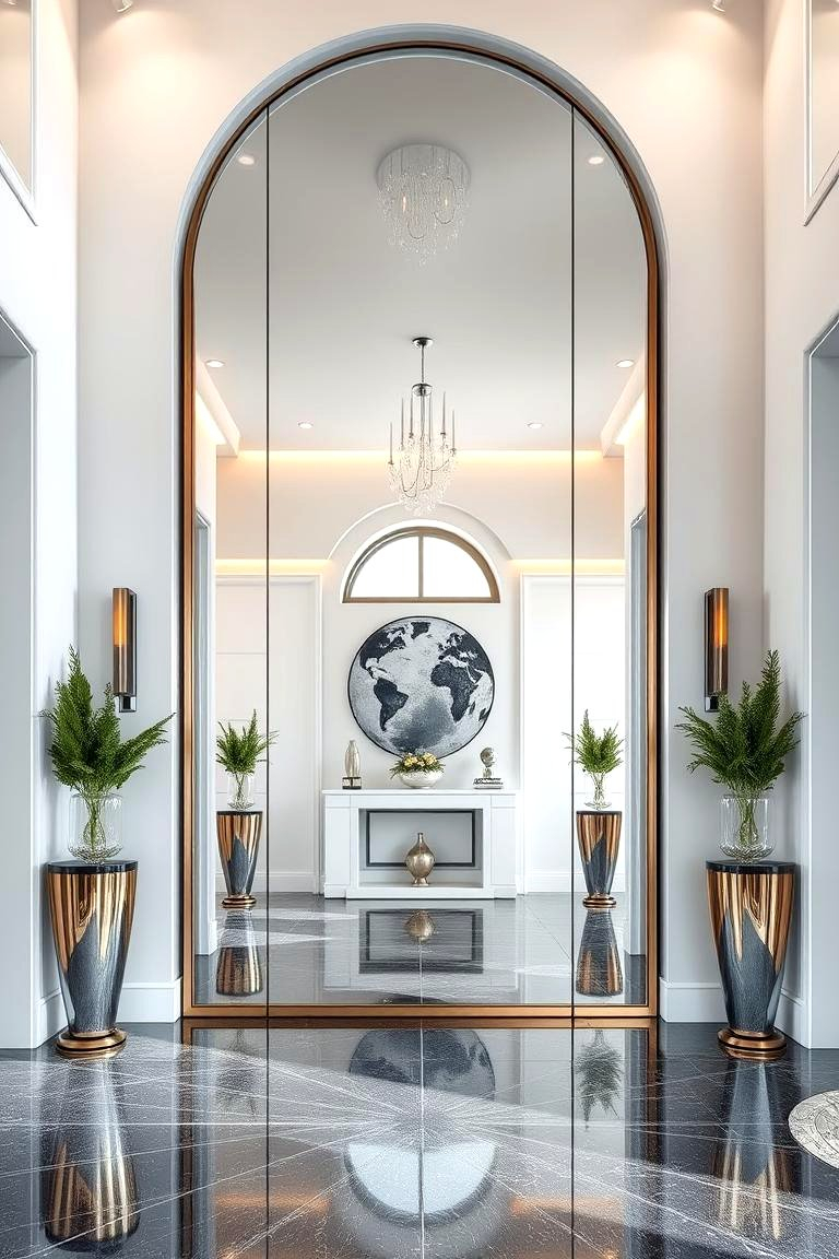 30 Statement Entryway Mirror Ideas To Brighten Narrow Spaces for Hallway Mirror Ideas