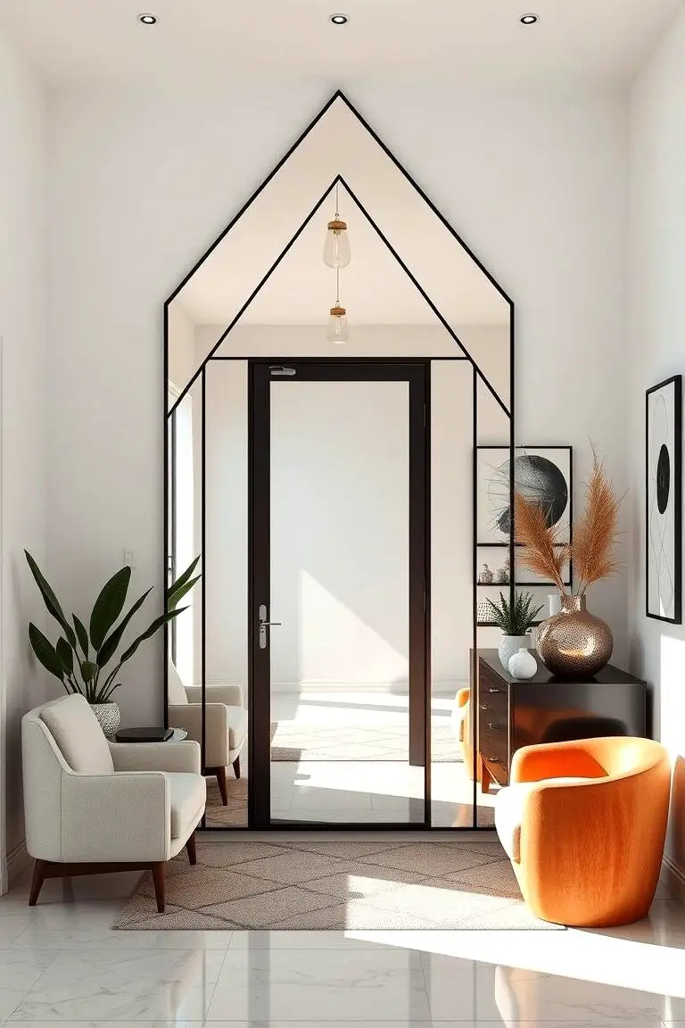 30 Statement Entryway Mirror Ideas To Brighten Narrow Spaces - Simply ... for Hallway Mirror Ideas