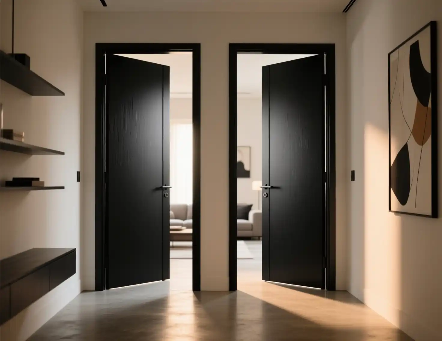 Bold Dramatic Black Interior Doors Design Ideas Charm - Grove Interior for Entryway Curtain Ideas