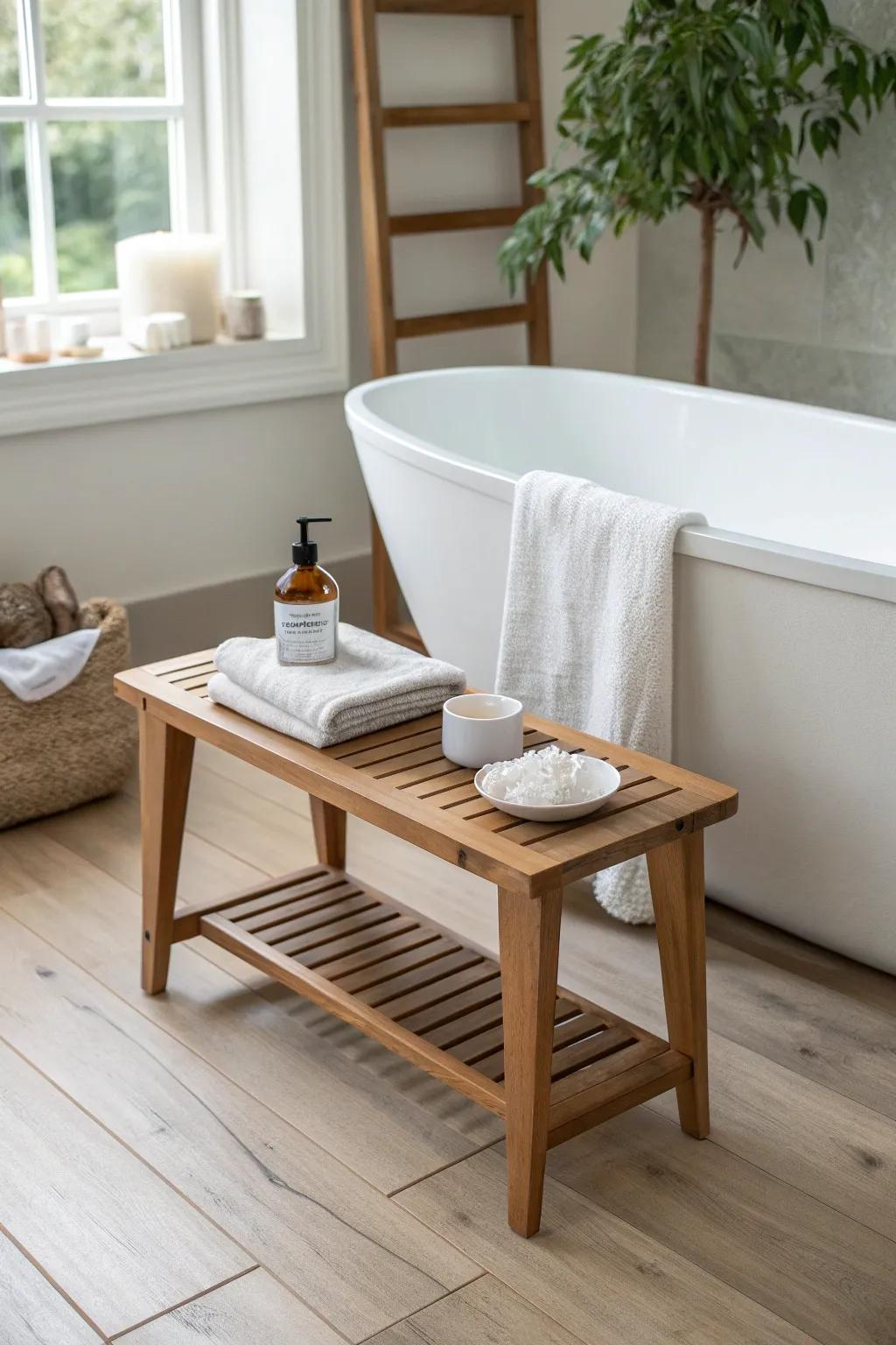 18+ Smart Bathroom Bench Ideas For Small Spaces - Sundayflat for Bathroom Bench Tips