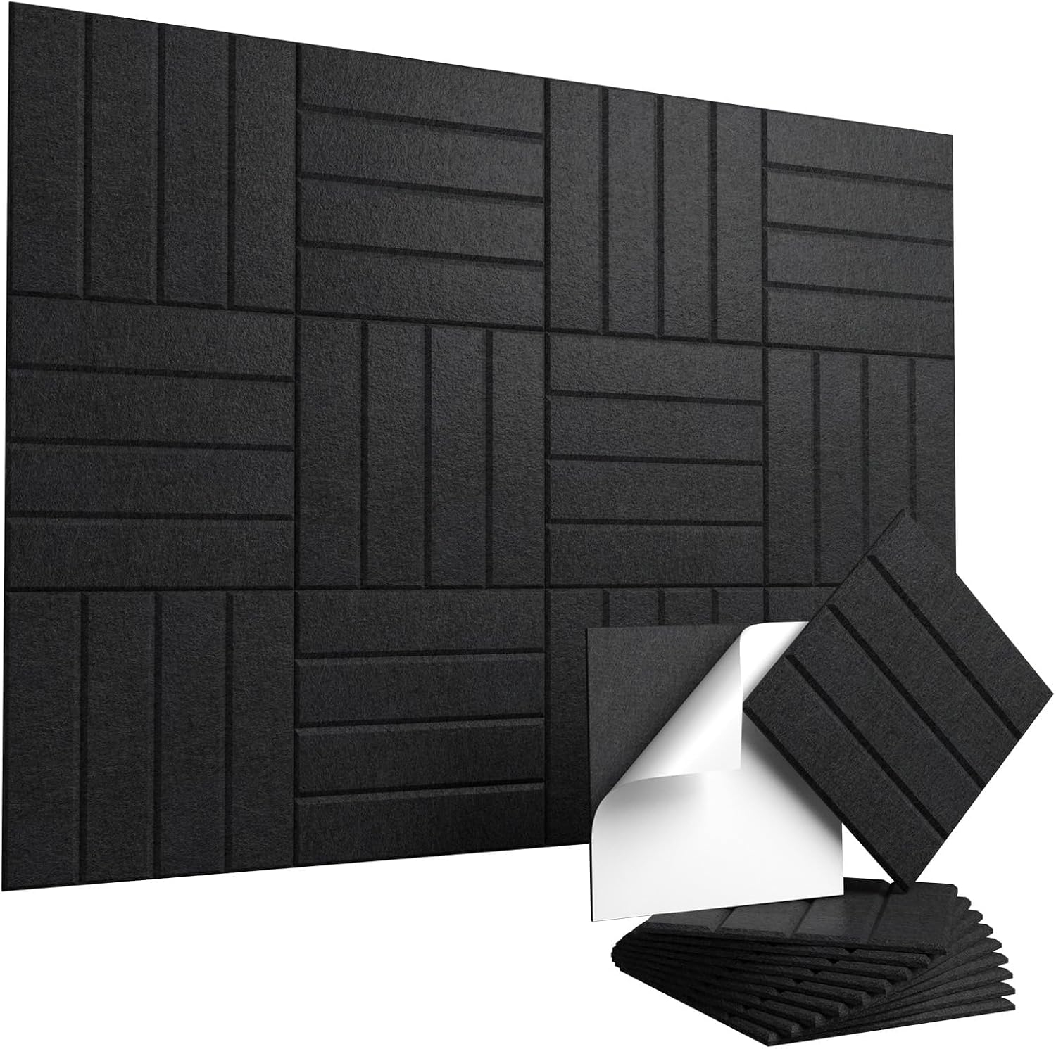 Amazon.com: Vieshful Self Adhesive Acoustic Panels – 12"X12"X0.4" High ... for Acoustic Wall Panels Home Office