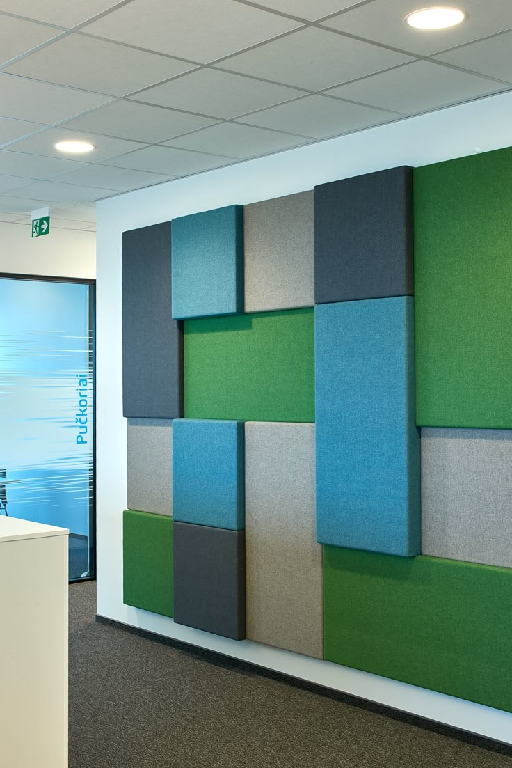 Functional Office Acoustic Panels | Blaue Und Grüne Wandpaneele, Bunte ... for Acoustic Wall Panels Home Office
