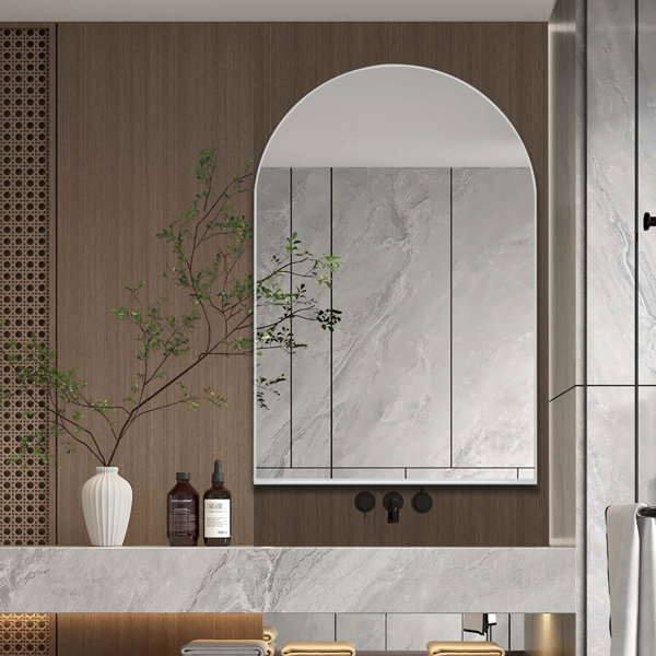 Latitude Run® 20X34 Inch Oval Recessed Bathroom Cabinet, Metal Frame ... for Laundry Mirror Guide