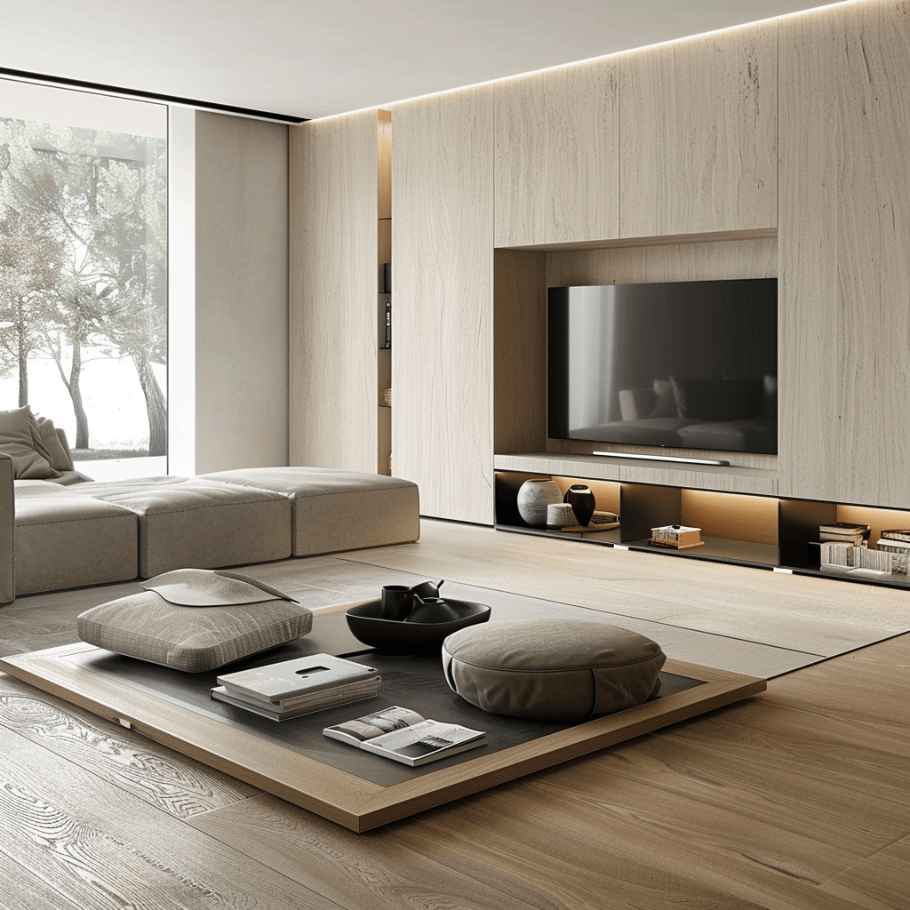 Minimalist Living Room Storage for Living Room Bench Design