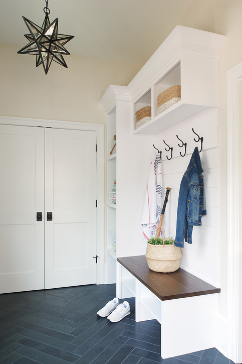Mudroom Essentials - Glenna Stone Interiors for Mudroom Chair Design
