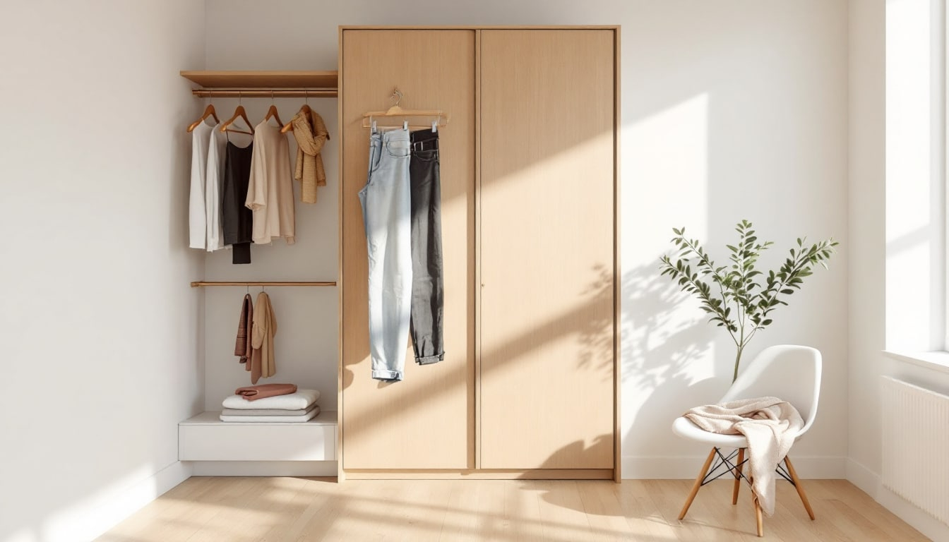 Transform Your Style: How A Minimalist Wardrobe Featuring Jeans Can ... for Bedroom Cabinet Ideas