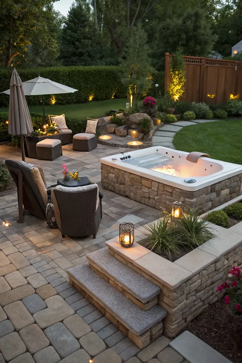 16+ Inspiring Hot Tub Paver Ideas For Your Backyard In 2025 | Hot Tub ... for Deck Towel Tips
