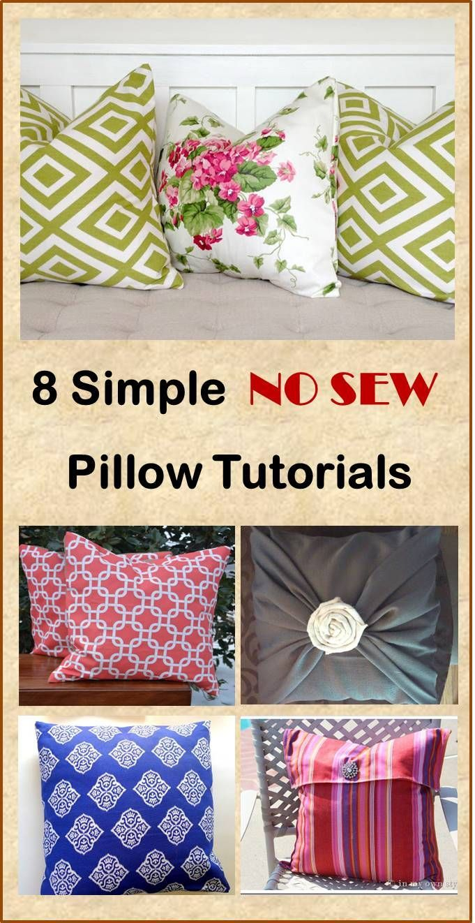 8 Simple No Sew Diy Pillow Tutorials | No Sew Pillow Covers, Pillow ... for No Sew Velvet Pillow Covers