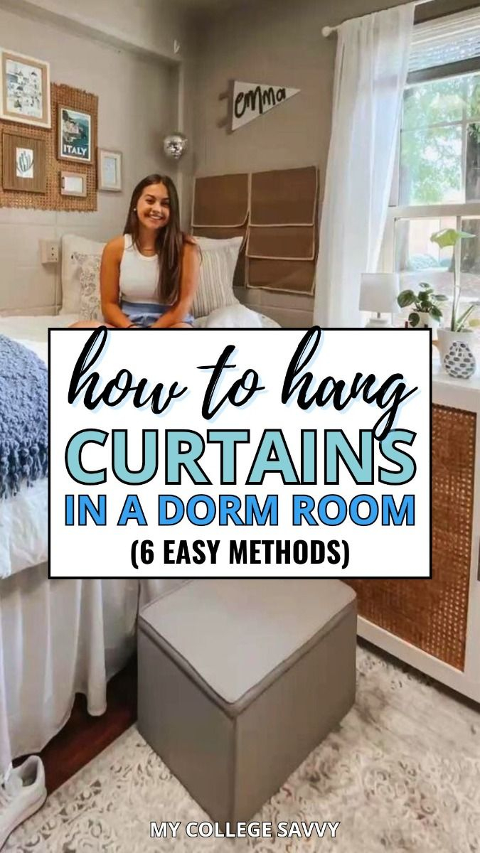 How To Hang Curtains In A Dorm Room: 6 Easy Methods In 2024 | College ... for Nursery Curtain Tips