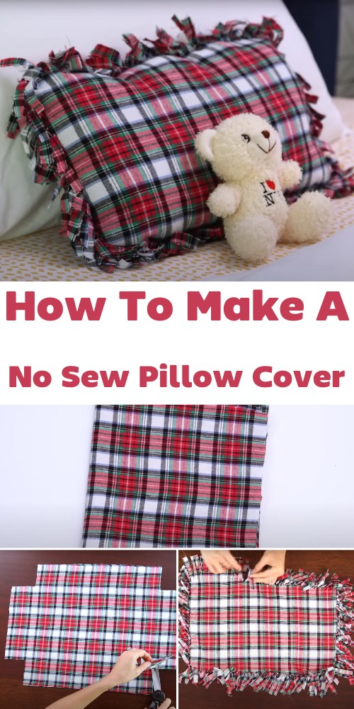 How To Make A No Sew Pillow Cover - The Newlywed for No Sew Velvet Pillow Covers