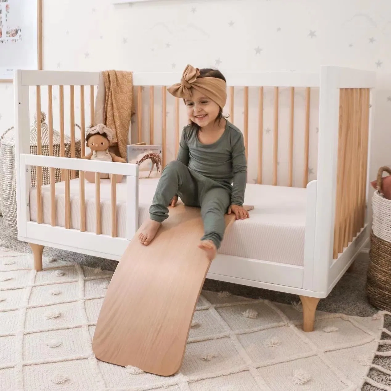 Nontoxic Modern Classic Safe Convertible Wooden Baby Crib Baby Toddler ... for Nursery Chair Design