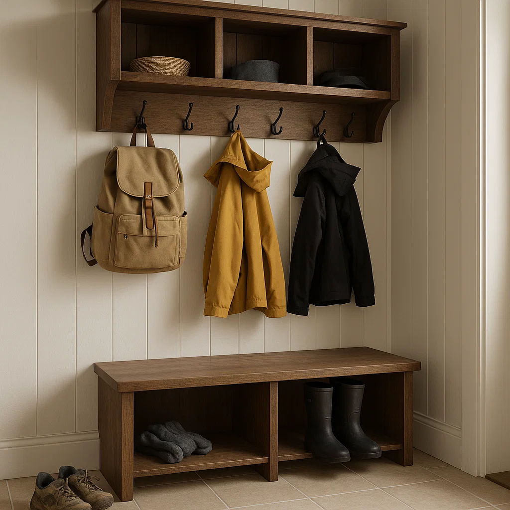 Where To Put A Coat Rack: Entryway, Mudroom & More - Aosom for Mudroom Rack Design