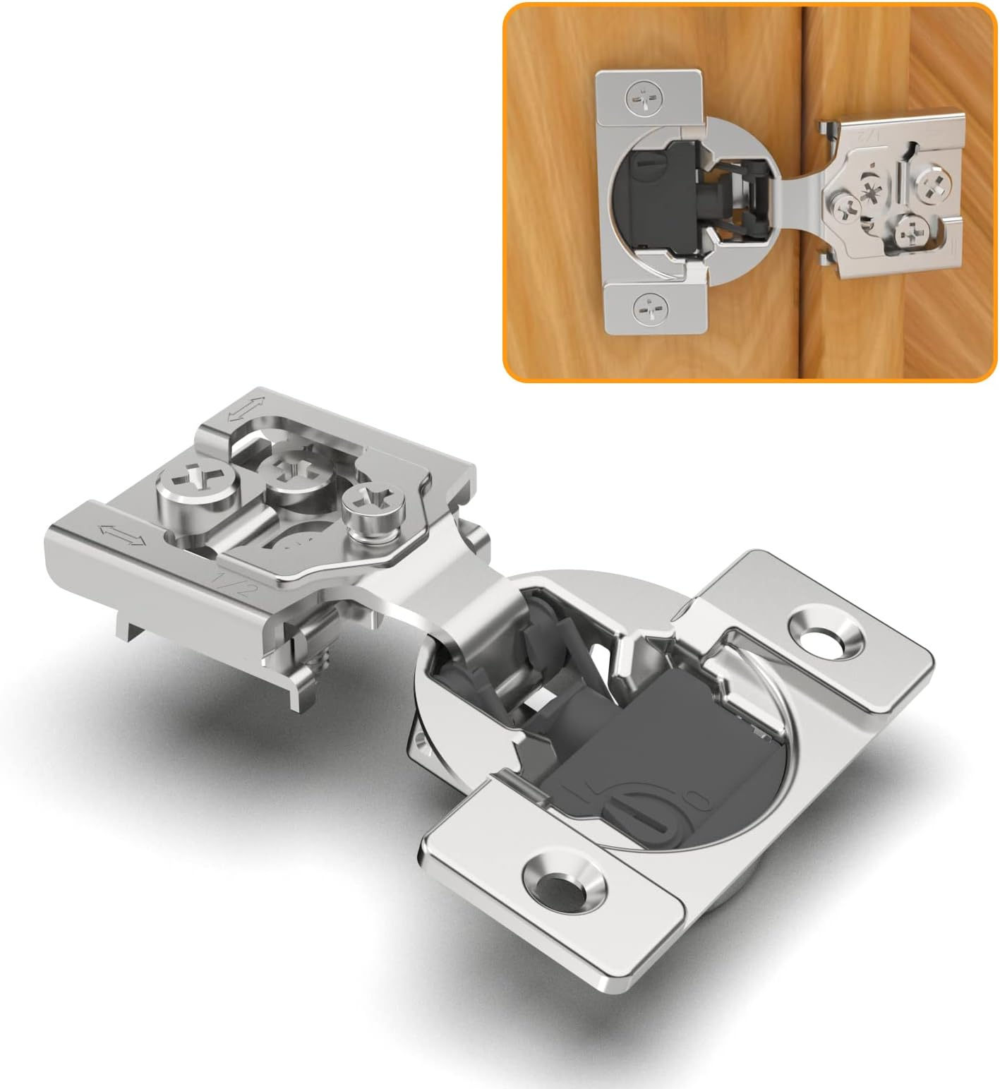 1/2" Overlay Blum Compact 38N Built In Soft-Close With Blumotion Hinge ... for Retrofit Soft Close Cabinet Hinges Overlay Measurement And Cup Depth