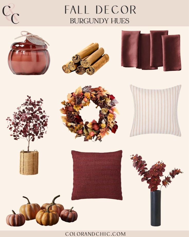 Burgundy Fall Decor Collection For Your Home for Burgundy Home Accents For Fall