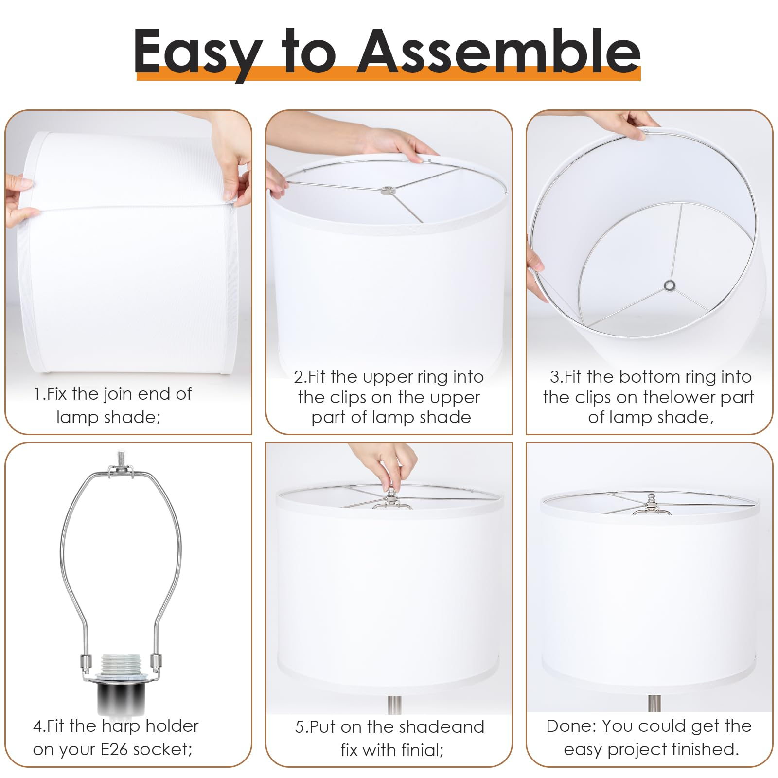 Spider Fitter Shades Set Of 2 Drum Lamp Shades - 13X13X10 Inch White ... for How To Choose A Replacement Lamp Shade Fitter